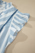 Striped Lace Detail Ruffle Trim A Line Maxi Dress