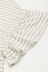 Striped Lace Splicing Ruffle Sleeve Knit T-Shirt