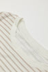 Striped Lace Splicing Ruffle Sleeve Knit T-Shirt