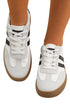 Striped Lace Up Patchwork Low Top Sneakers