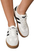 Striped Lace Up Patchwork Low Top Sneakers
