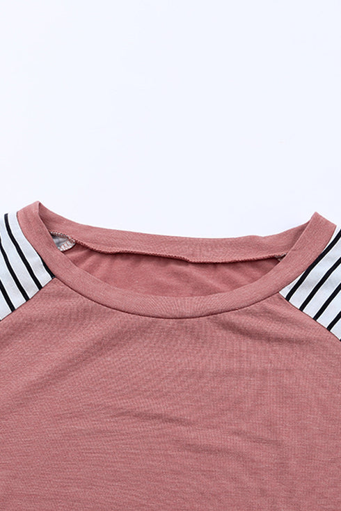 Striped Leopard Patchwork Long Sleeve Mini Dress