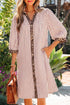 Striped Leopard Patchwork Western Bracelet Sleeve Shirt Mini Dress