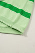 Striped Letter Print Featured Graphic Knit Short Sleeve Sweater