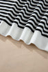 Striped Long Sleeve Button Collared Knit Pullover