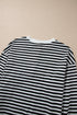 Striped Long Sleeve Button Collared Knit Pullover