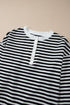 Striped Long Sleeve Button Collared Knit Pullover