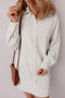 Striped Long Sleeve Button Down Shirt Mini Dress