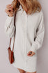 Striped Long Sleeve Button Down Shirt Mini Dress