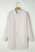 Striped Long Sleeve Button Down Shirt Mini Dress