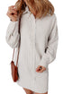 Striped Long Sleeve Button Down Shirt Mini Dress