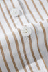 Striped Long Sleeve Button Down Shirt Mini Dress