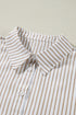 Striped Long Sleeve Button Down Shirt Mini Dress