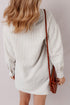 Striped Long Sleeve Button Down Shirt Mini Dress