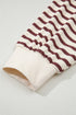 Striped Long Sleeve Button Front Relaxed Fit Henley Top