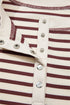 Striped Long Sleeve Button Front Relaxed Fit Henley Top