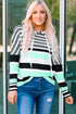Striped Long Sleeve Drawstring Relaxed Fit Hoodie