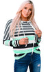 Striped Long Sleeve Drawstring Relaxed Fit Hoodie