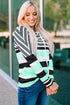 Striped Long Sleeve Drawstring Relaxed Fit Hoodie