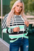 Striped Long Sleeve Drawstring Relaxed Fit Hoodie