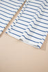 Striped Long Sleeve Drawstring Wide Leg Pant Set