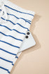Striped Long Sleeve Drawstring Wide Leg Pant Set