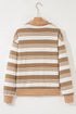 Striped Long Sleeve Relaxed Quarter Zip Pullover