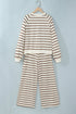 Striped Long Sleeve Relaxed Top Drawstring Pant Set