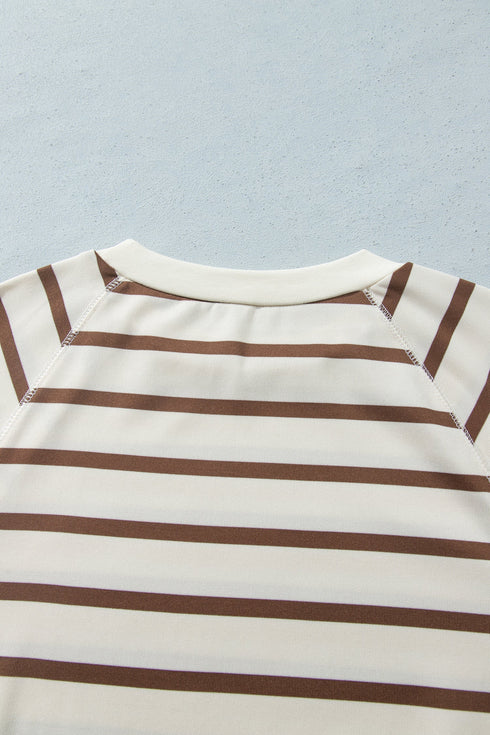 Striped Long Sleeve Relaxed Top Drawstring Pant Set
