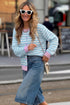 Striped Long Sleeve Round Neck Open Front Cardigan