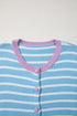Striped Long Sleeve Round Neck Open Front Cardigan
