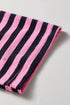 Striped Long Sleeve Top Drawstring Cotton Blend Pants Set