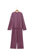 Striped Long Sleeve Top Drawstring Cotton Blend Pants Set