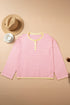 Striped Long Sleeve V Neck Shift Sweater
