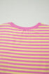 Striped Loose Fit Short Sleeve Two Piece Skirt Set