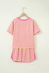 Striped Loose Fit Short Sleeve Two Piece Skirt Set