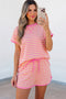 Striped Loose Fit Short Sleeve Two Piece Skirt Set