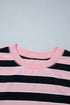 Striped Loose Tee And Relaxed Two Piece Pant Set
