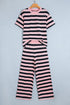 Striped Loose Tee And Relaxed Two Piece Pant Set