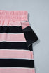 Striped Loose Tee And Relaxed Two Piece Pant Set