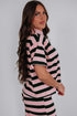 Striped Loose Tee And Relaxed Two Piece Pant Set