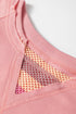 Striped Mesh Sleeve Patchwork Exposed Seam Pullover Top