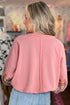 Striped Mesh Sleeve Patchwork Exposed Seam Pullover Top