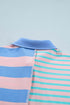 Striped Mixed Patchwork Exposed Seam Loose Short Set
