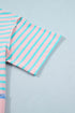 Striped Mixed Patchwork Exposed Seam Loose Short Set