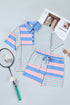 Striped Mixed Patchwork Exposed Seam Loose Short Set