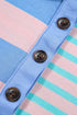 Striped Mixed Patchwork Exposed Seam Loose Short Set