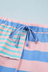Striped Mixed Patchwork Exposed Seam Loose Short Set