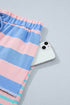 Striped Mixed Patchwork Exposed Seam Loose Short Set