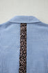 Striped Mixed Print Ruffle Back Detail Shirt